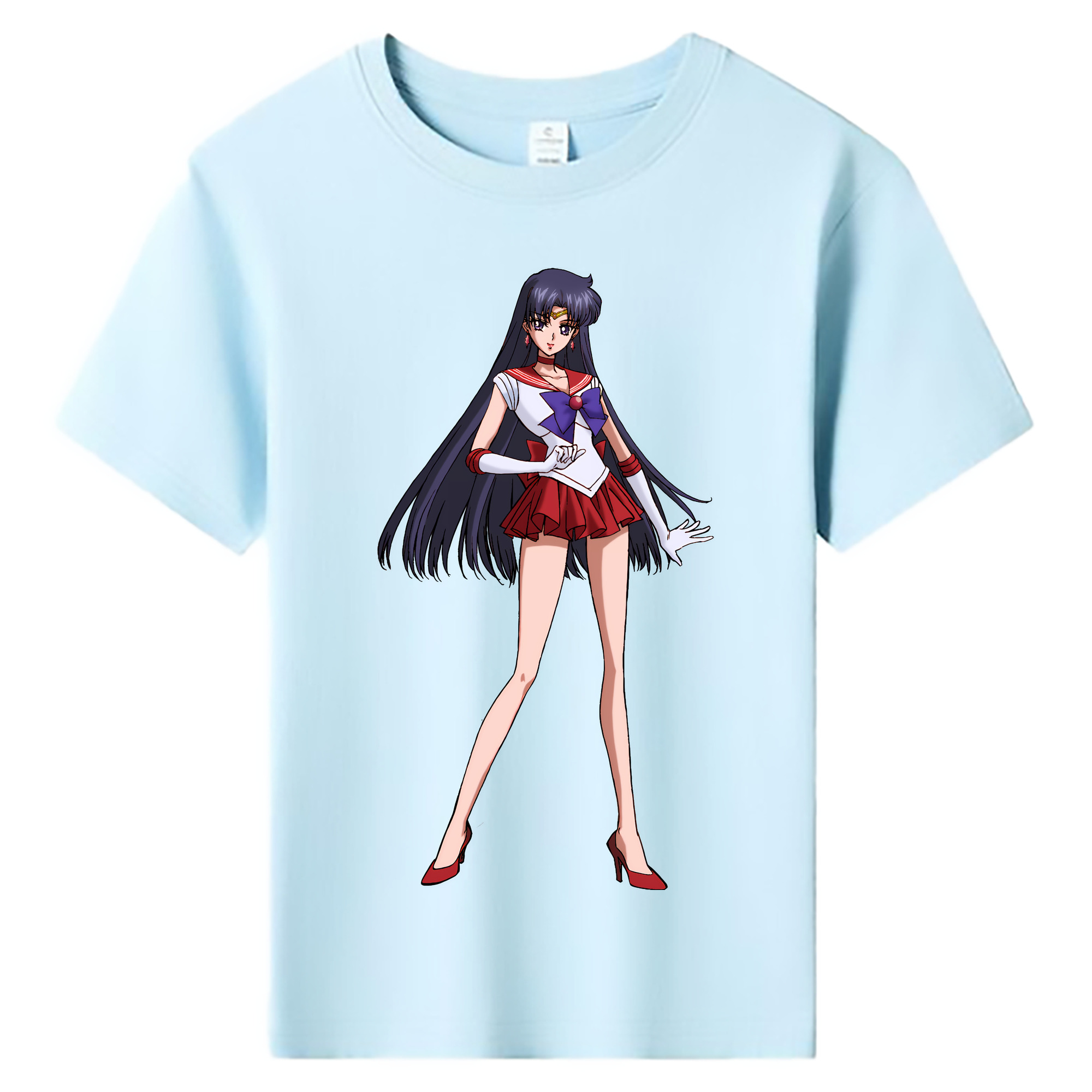 （画像用） 美少女戦士セーラームーン 火野レイ ひの レイ Sailor Moon Hino Rei （セーラーマーズ,Sailor Mars） 綿100％キッズTシャツ（フロントプリント）